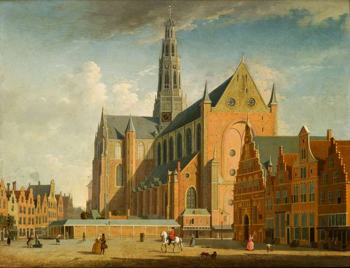 A view of the Grote Market, Haarlem, from the Northwest.